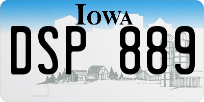 IA license plate DSP889