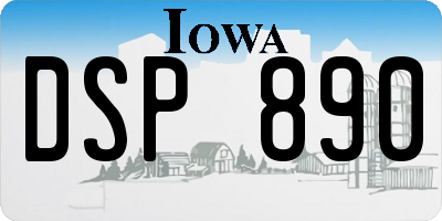 IA license plate DSP890