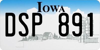 IA license plate DSP891