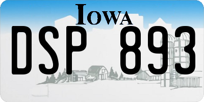 IA license plate DSP893