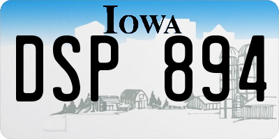 IA license plate DSP894