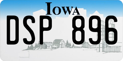 IA license plate DSP896
