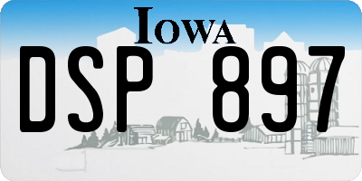 IA license plate DSP897