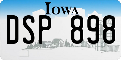 IA license plate DSP898
