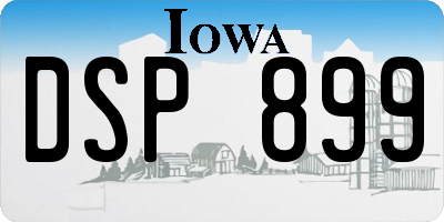 IA license plate DSP899
