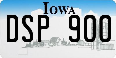 IA license plate DSP900