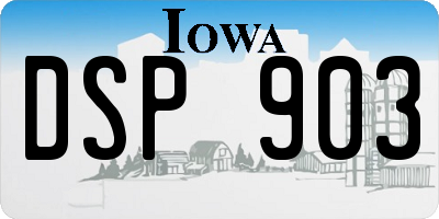 IA license plate DSP903