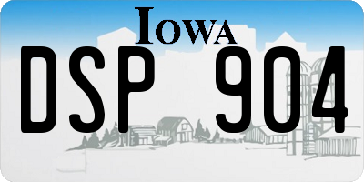 IA license plate DSP904