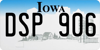IA license plate DSP906