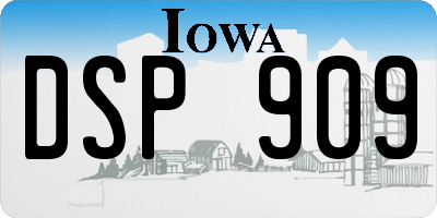 IA license plate DSP909