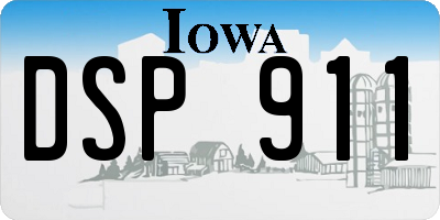 IA license plate DSP911