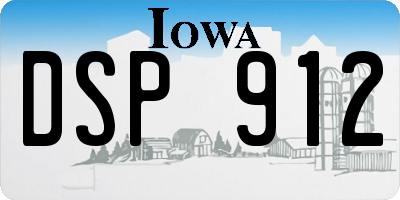 IA license plate DSP912