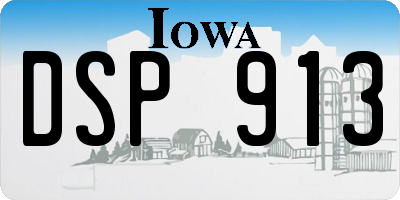 IA license plate DSP913