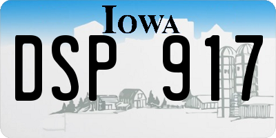 IA license plate DSP917