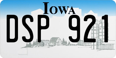 IA license plate DSP921