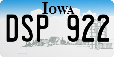 IA license plate DSP922