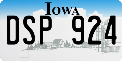 IA license plate DSP924