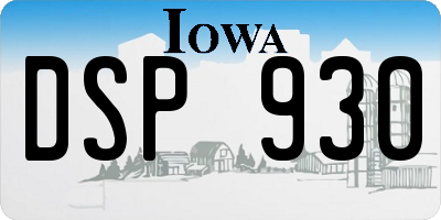 IA license plate DSP930