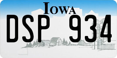 IA license plate DSP934