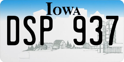 IA license plate DSP937