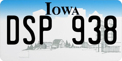IA license plate DSP938
