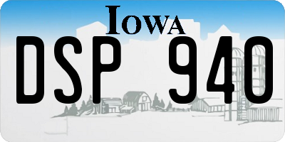IA license plate DSP940