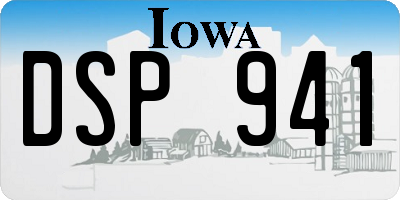 IA license plate DSP941