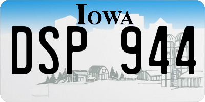 IA license plate DSP944