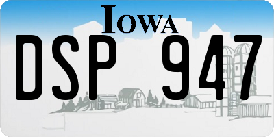 IA license plate DSP947