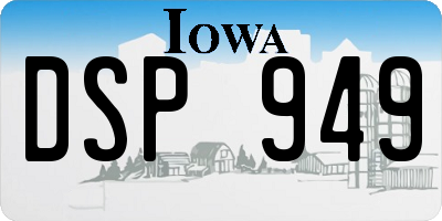 IA license plate DSP949
