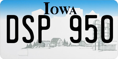 IA license plate DSP950