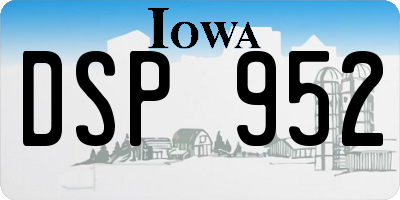 IA license plate DSP952