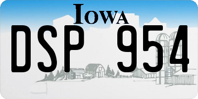 IA license plate DSP954