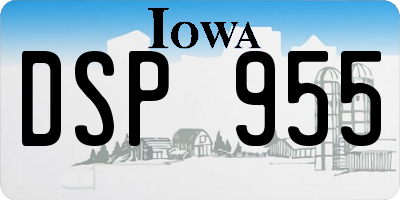 IA license plate DSP955