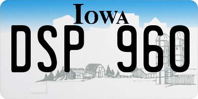IA license plate DSP960
