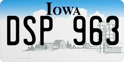 IA license plate DSP963