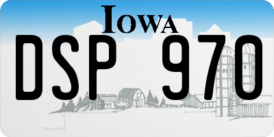 IA license plate DSP970