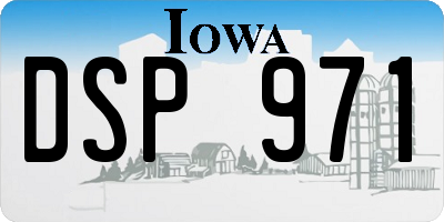 IA license plate DSP971