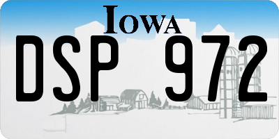 IA license plate DSP972