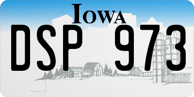 IA license plate DSP973