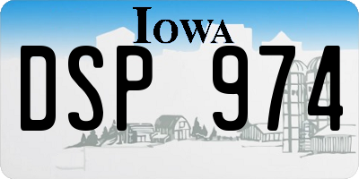 IA license plate DSP974