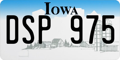 IA license plate DSP975