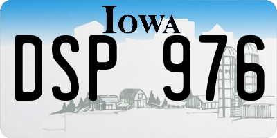 IA license plate DSP976