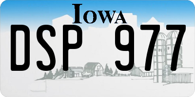 IA license plate DSP977