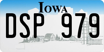 IA license plate DSP979