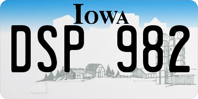 IA license plate DSP982