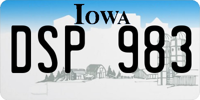 IA license plate DSP983