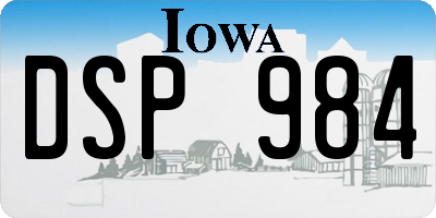 IA license plate DSP984