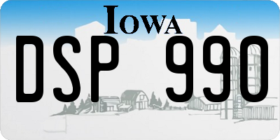 IA license plate DSP990