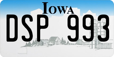 IA license plate DSP993